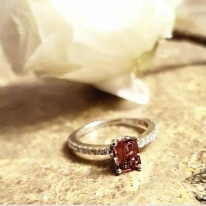 18k Gold Pink Sapphire & Diamond Ring